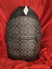 Coach AUTHENTIC West Slim Backpack In Canvas Gunmetal/Charcoal MSRP$489