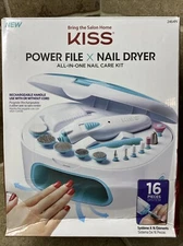 Kiss Power File X Nail Dryer All in One Nail Care Kit 16 Pc Set