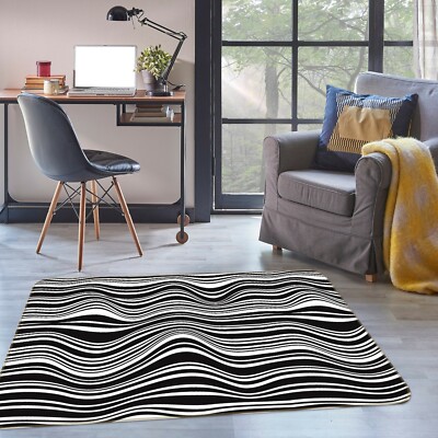 3D Black Wave ZHUA2688 Game Non Slip Rug Mat Photo Carpet Zoe