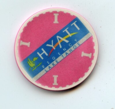 1.00 Chip from the Hyatt Regency Casino Lake Tahoe Nevada Pink I