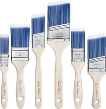 Bates- Paint Brushes 6 Pack Treated Wood Handle Paint Brushes for Walls Stai