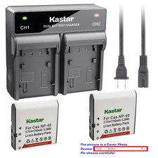 Kastar Battery Rapid Charger for Casio NP-40 CNP40 Casio Exilim EX-FC150 Camera