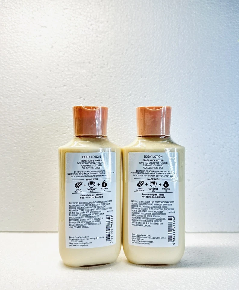 Bath & Body Works Crema de Coco Pastel Loción Corporal 8 OZ Juego de 2 Nuevo Raro Difícil de Encontrar Foto 4 de 4