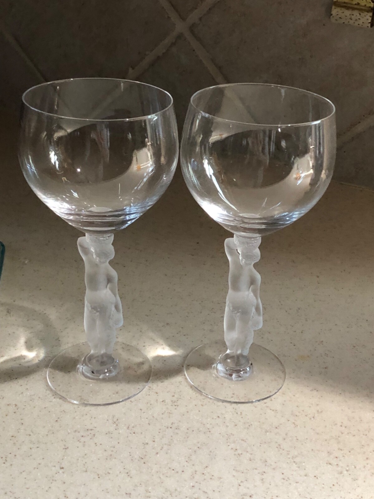 BACCHUS PAIR CRYSTAL WINE GLASSES eBay