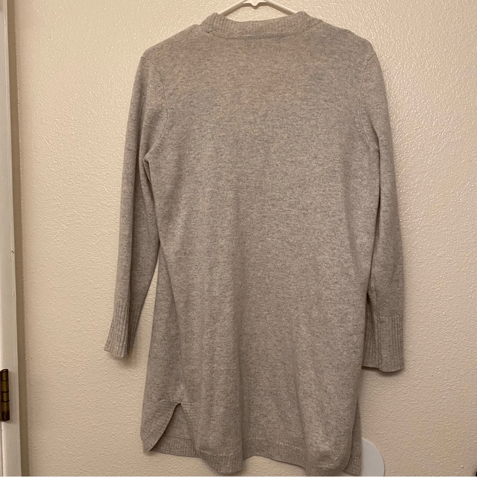 M&S Mark and Spencer Relajado Frente Abierto Gris 100% Cachemira Cárdigan Suéter 12/M Foto 2 de 4