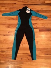 New HEVTO Guardian I Full Wetsuit CLY001 Neoprene Scuba Blue Black Womens Small