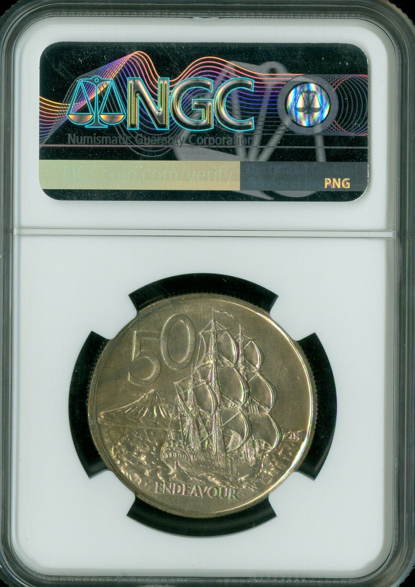 1974 NEW ZEALAND 50 CENTS NGC MS67 MAC SOLO FINEST GRADE SPOTLESS