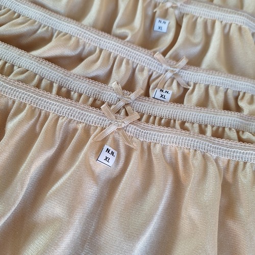 6pc Beige Big Underwear Women Nylon Panties Silky Soft Briefs High Waist 44"-50" - Picture 3 of 10
