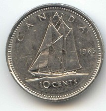 Canada 1985 Dime Canadian 10 Cent Pieces 10c 10 c EXACT COIN SHOWN