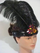 Halloween Ostrich Feather Flapper Headpiece Euc