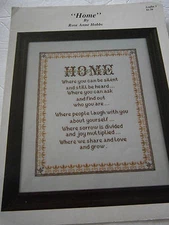 Vtg 1977 Home Sampler Cross Stitch Pattern Book Rose Anne Hobbs Love Laugh Share