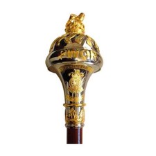 Drum Major Custom Made Ceremonial Mace Stave With Battle Honors Top 3Parts 