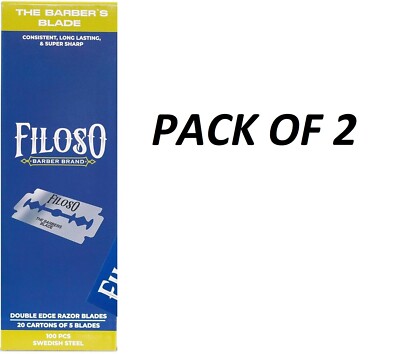 FILOSO Double Edge Blade 100/PK - PACK OF 2