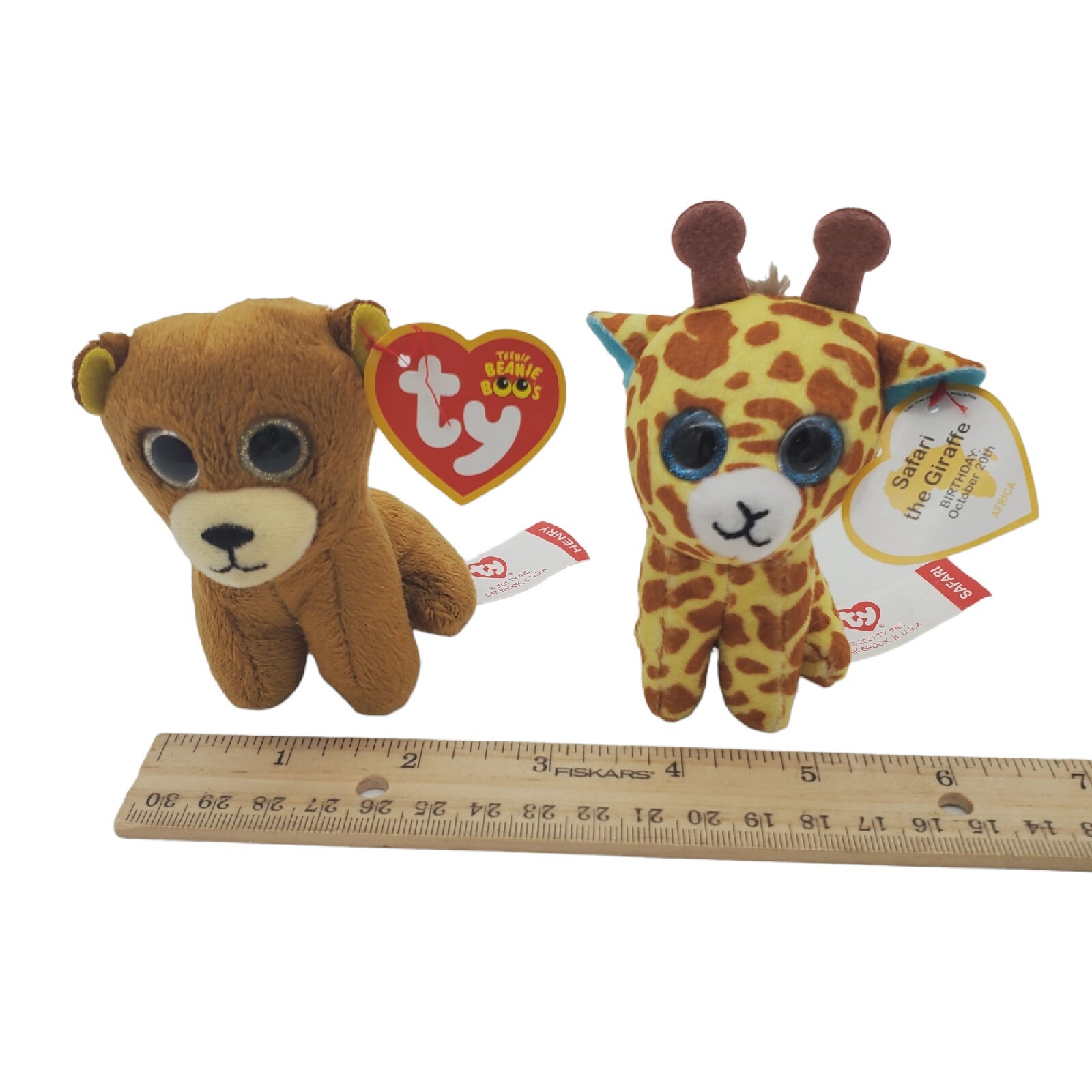 Ty Teenie Beanie Boos Safari Giraffe & Henry the Bear Happy Meal Toy