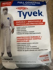 DuPont Tyvek Full Coverage Coveralls Suit w/ Good Boots Medium 130-170 lbs