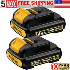 2Pack 12v 3.0Ah 12 Volt XR Max Lithium Battery For Dewalt DCB127-2 DCB120 DCB121