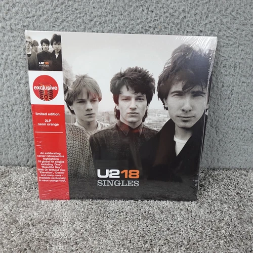 U2 "18 Singles" Exclusive Limited Edition Neon Orange Colored 2 LP Vinyl Sealed