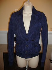 Stunning New $2,470 Luxurious Supple Navy Suede Dsquared2 Jacket