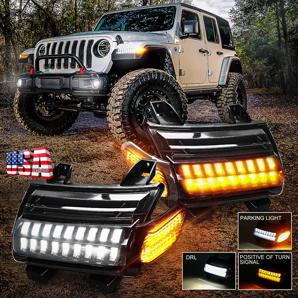 affældige energi Dekoration For Jeep Wrangler Gladiator 2018-2023 EMC Led Turn Signal Lights Replace  Halogen | eBay