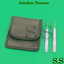 Multi Titanium Rainbow Color Eyelash Extension Tweezers Straight Angled