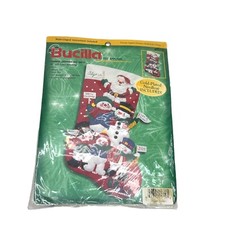 Christmas Bucilla Felt Applique Stocking Kit,CHEERFUL SNOWMEN  SANTA, 84258 18"
