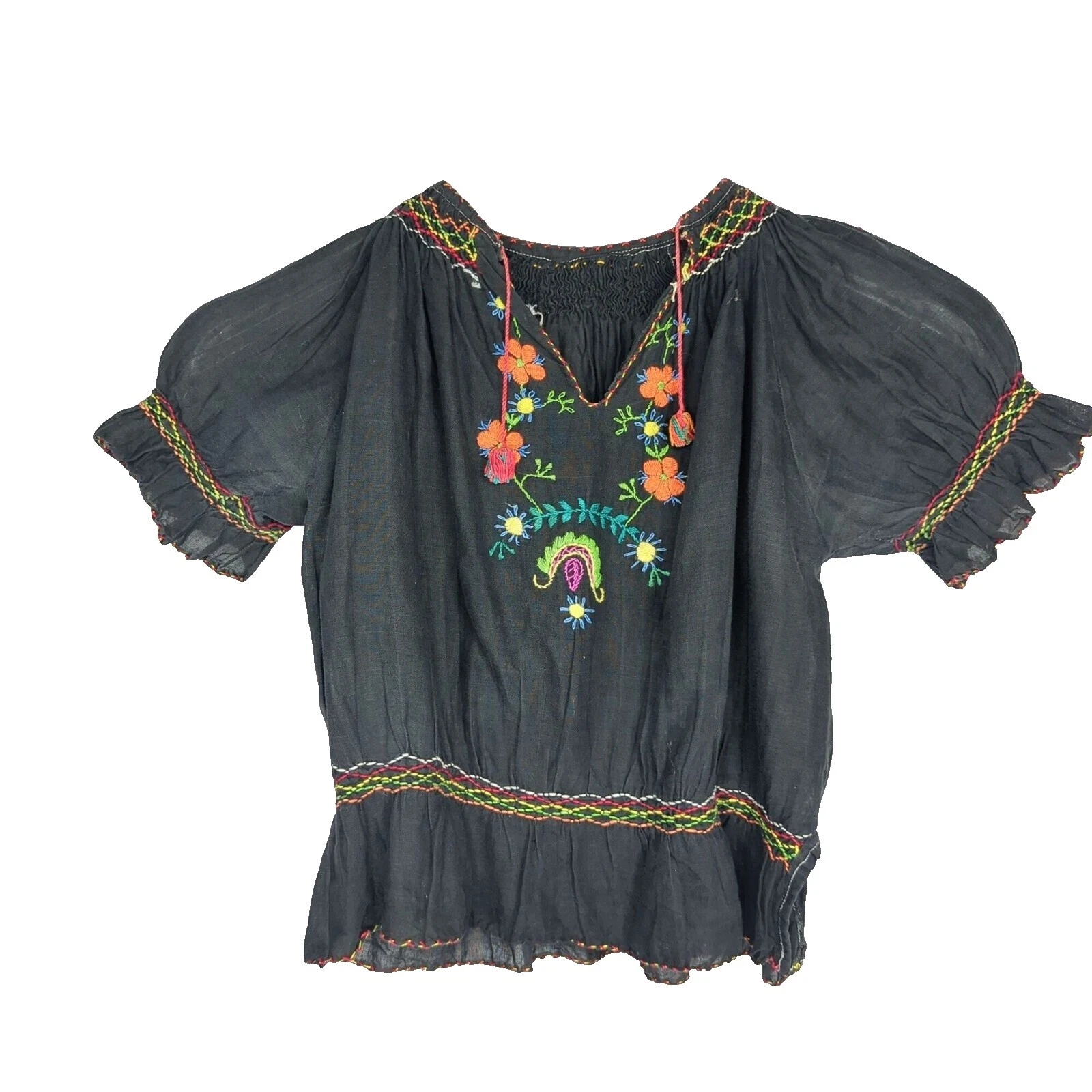 Cotton Black Original Vintage Tops for Women