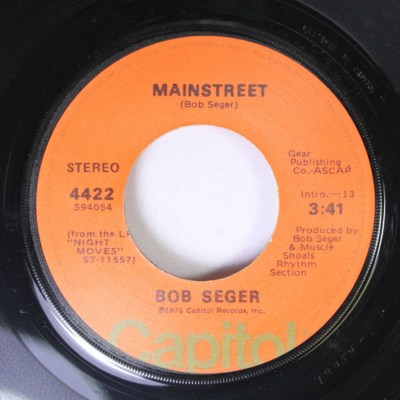 Rock 45 Bob Seger - Mainstreet / Jody Girl On Capitol
