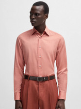  118 Hugo Boss Slim Fit Men's Shirt,Pastel Red, 39