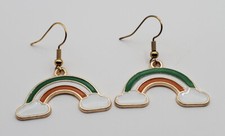 St Patricks Irish Rainbow fishhook earrings