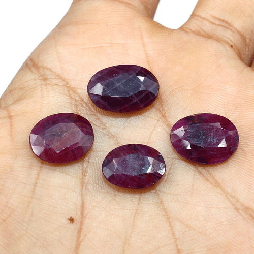 Lote de 4 piedras preciosas sueltas corte ovalado 14 mm-16 mm rubí natural sin tratar minas de Kenia - Imagen 5 de 13