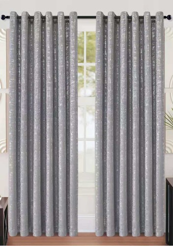 Glitter Shimmer Eyelet Curtains Thermal Blackout Ring Top Silver Black Metallic* - Picture 47 of 53