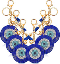 6-Piece Bling Keychains for Women - Crystal Bag Charms, Good Luck Hanging Ornam