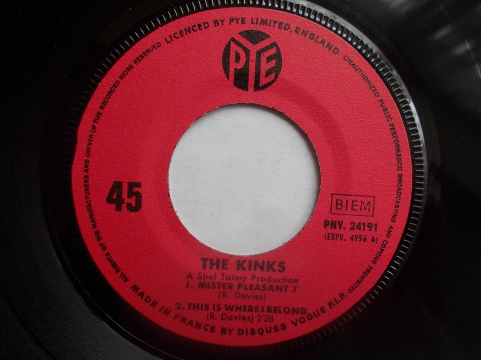 EX-  FRENCH  PYE  EP - THE KINKS - "MISTER PLEASANT" - Image 2 of 4