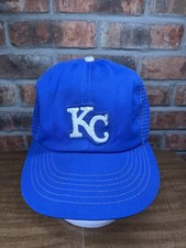 Vintage Annco Kansas City Royals Blue Mesh SnapBack Hat USA Made Medium MLB