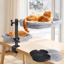 Topmart Double-Deck Cat Desk Bed with 360  Rotating  Adjustable Height, Cat Ham