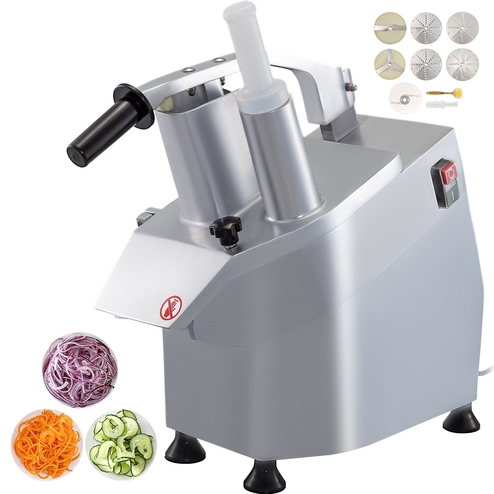 Commercial Grade Food Processor 550W 1600RPM 2 Hoppers 6 Blades Stainless