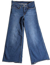 Levi's Women's High waist Stretch Wide-Leg 13.5" Jeans 30x32 Dark Wash Denim