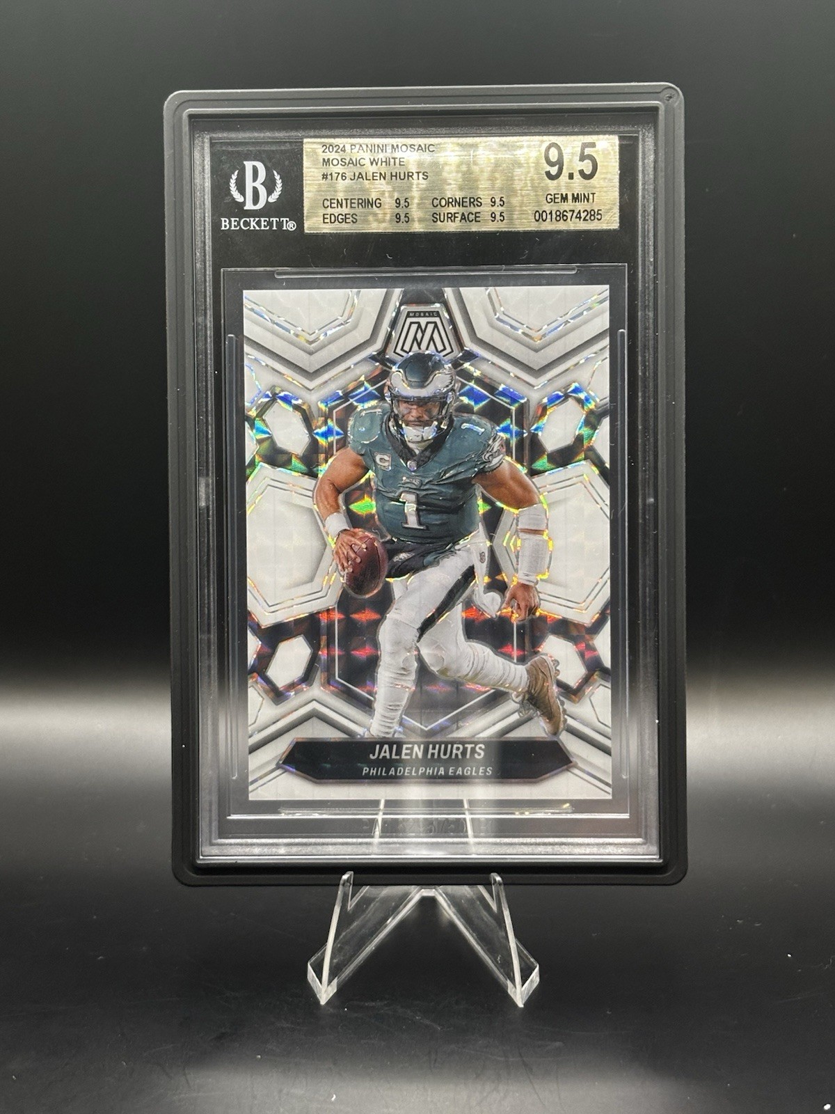 2024 Panini Mosaic - Jalen Hurts #176 White Mosaic Prizm /25