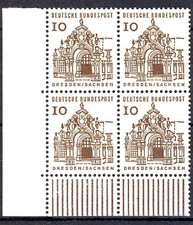 454 Bauwerke klein 10 Pf Eck-Vbl. ul ** postfrisch
