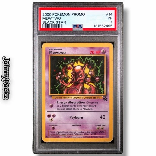 Mewtwo First Movie 2000 Black Star Promo #14 WOTC Vintage Pokemon Card PSA 1