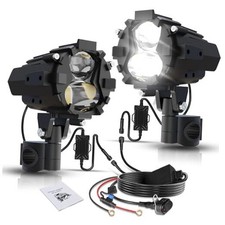 Motorcycle Auxiliary Lights LED Fog Lights Driving Light Spotlights 3 Modes