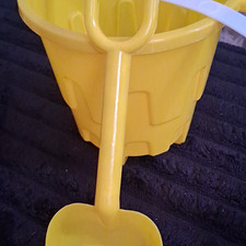 Yellow Plastic Sand Bucket  Shovel Set for Sand Play