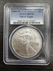 2006 W PCGS MS70 AMERICAN SILVER EAGLE  Old Blue Holder -D27