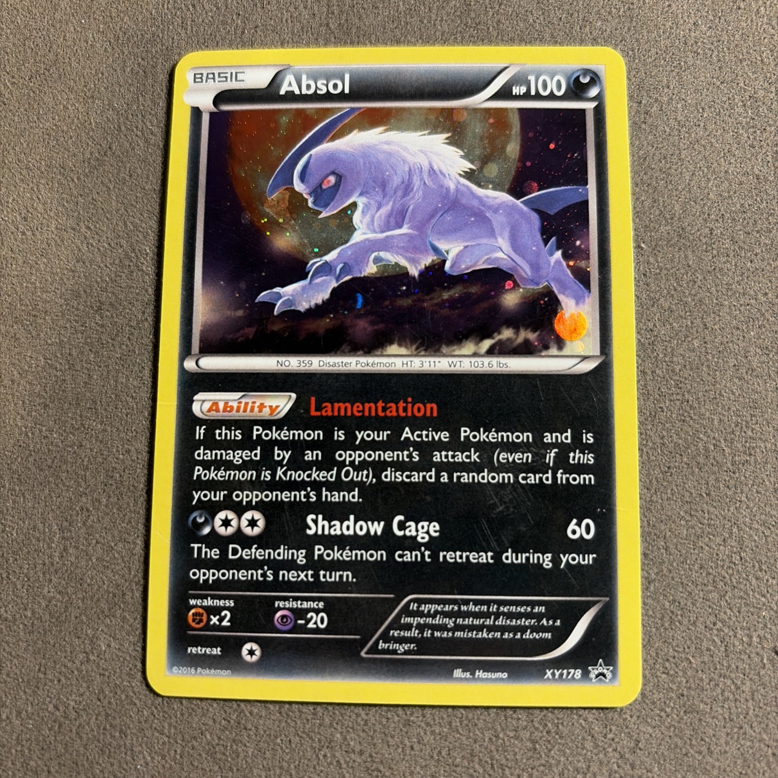 Absol XY178 Black Star Promo Pokémon Card Holo XY Promo