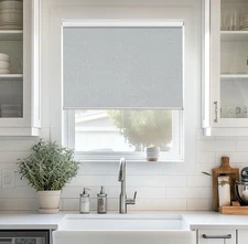 ChrisDowa Corded 100% Blackout Roller Shade Grey 32x72 Thermal Insulated