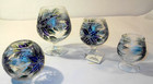 4 pc set Oversize Vase Brandy sniffer vase candle holder HandPainted Purple blue — photo 1