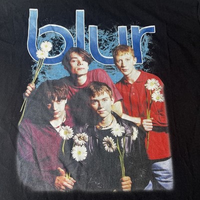 Rare Blur Band Members Holding Daises Flowers Concert Tour Shirt Medium New