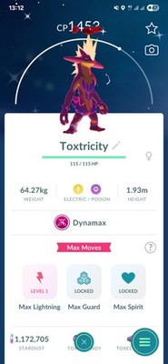 Shiny Dynamax Toxtricity Pokemon Tr@de Go | eBay
