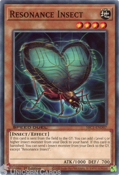 SBC1-END07 Resonance Insect :: Common 1st Edition YuGiOh Card