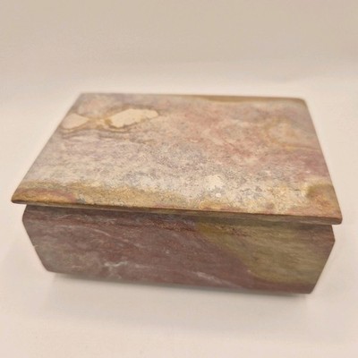 Vintage Schmuckdose aus Naturstein Marmor/Alabaster Handgefertigt Edle Schatulle